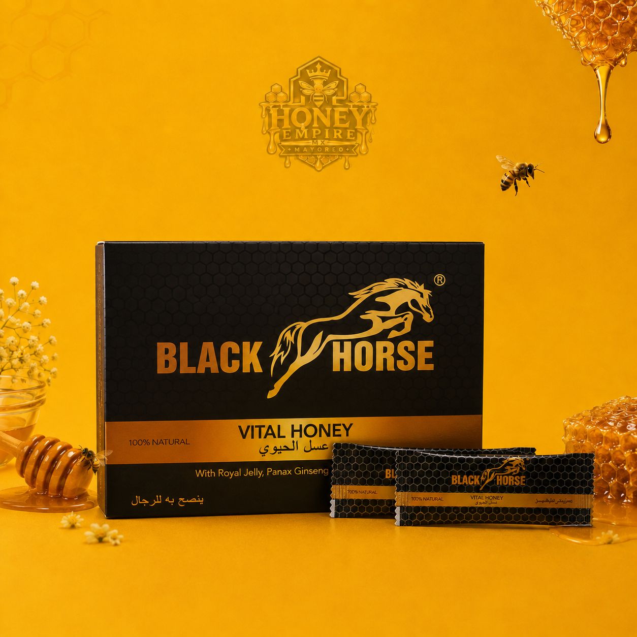 Caja de BLACK HORSE — Honey Empire MX Mayoreo